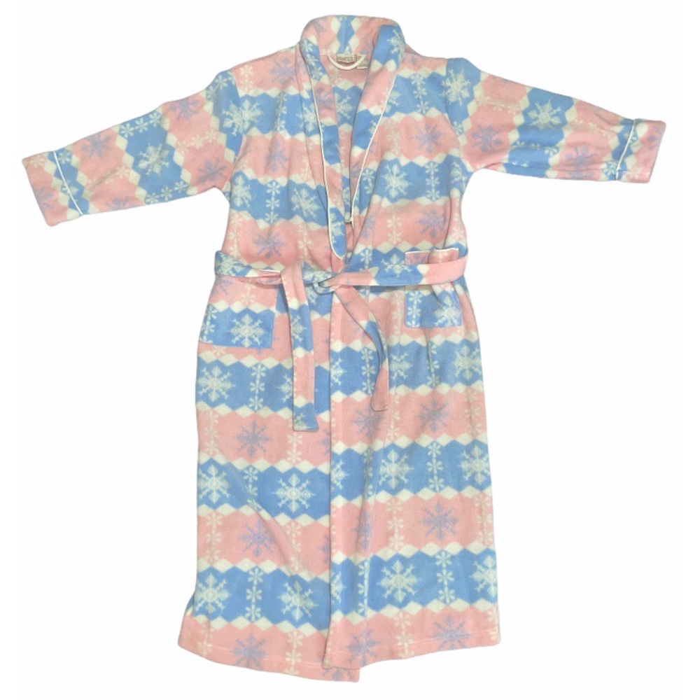 Laura Gayle Plush Pastel Snowflake Bath Robe
